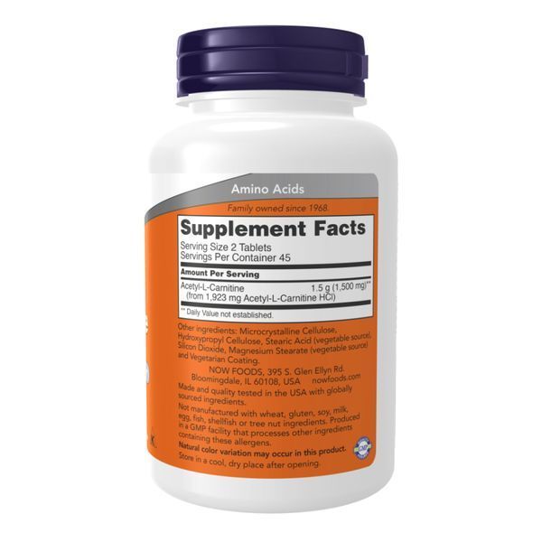 Acetyl L-Carnitine 750mg - 90 таблеток для енергії 22513 фото