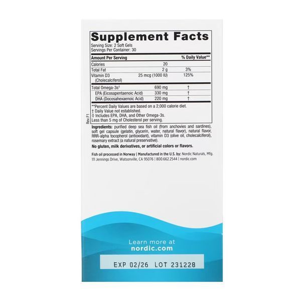 Omega-3D - 60 капсул з вітаміном D3 і Омега-3 31127 фото