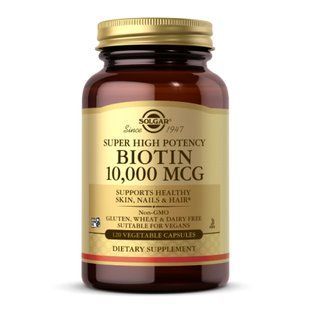 Biotin 10,000 мкг, 120 капсул - Вітаміни B для здоров'я шкіри, волосся та нігтів 29363 фото