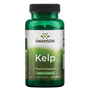 Swanson Kelp 225 mcg: Йод з морських водоростей, 250 таблеток 9033 фото