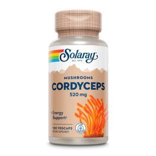 Капсули Cordyceps Mushroom 520mg - 100 шт, бренд Solaray 26585 фото