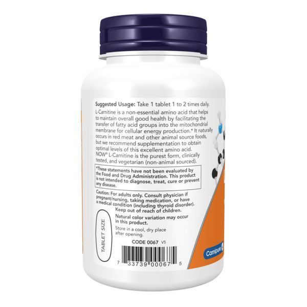 Таблетки Carnitine Tartrate 1000mg - оптимальна форма L-карнітину, 100 шт 24624 фото