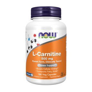 L-Carnitine 500mg - 180 капсул, підвищення клітинної енергії 29652 фото