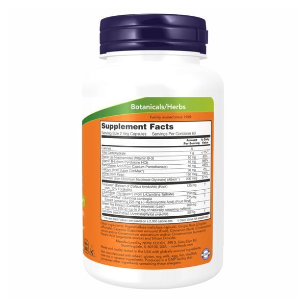 Diet Support капсули - 120 шт, NOW Foods, для підтримки метаболізму 26007 фото