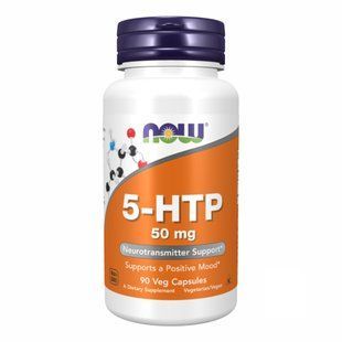 5-HTP 50 мг - 90 капсул вегетаріанських від NOW 22380 фото