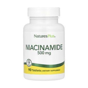 Ніацинамід NaturesPlus 500 мг - 90 таблеток, підтримка серця та шкіри 30179 фото