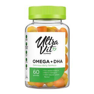 Жувальні цукерки Omega 3 + DHA, 60 шт, з лимонним смаком 29470 фото