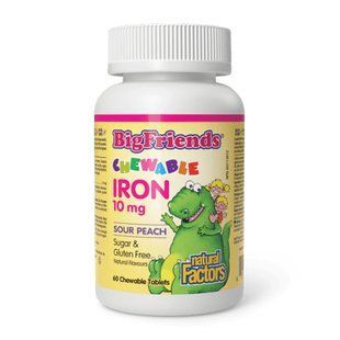 Natural Factors Big Friends Iron 10 mg - 60 жувальних таблеток 31733 фото