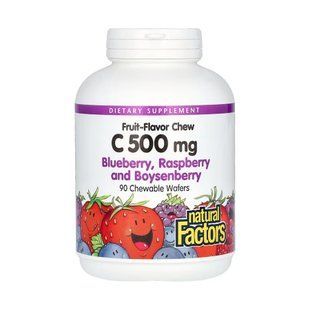 Жувальні таблетки Vitamin C 500mg зі смаком ягід - 90 шт 31728 фото