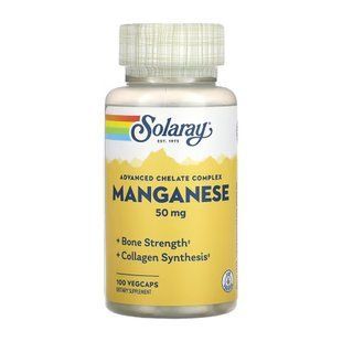 Мінеральна добавка Manganese 50mg - 100 капсул від Solaray 31596 фото
