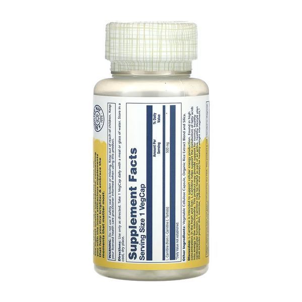 L-Carnitine 500mg - підтримка серця, 30 капсул 32125 фото