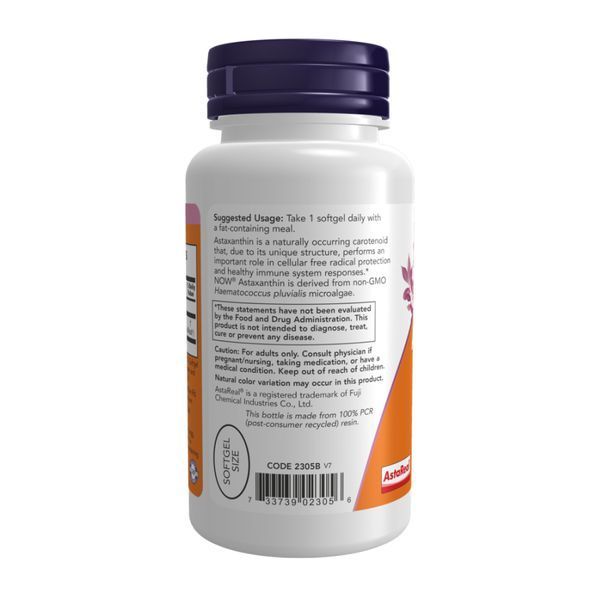 Astaxanthin 4 мг - 90 капсул, Захист клітин 27157 фото