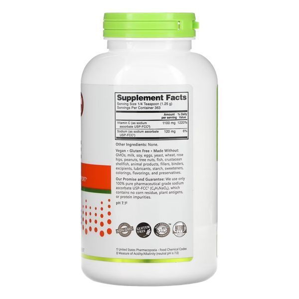 Sodium Ascorbate NutriBiotic Powder 454г - Буферизований Вітамін C 25498 фото