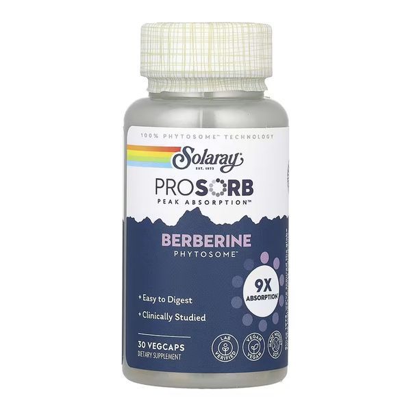 Prosorb Berberine 9x - 30 вегетаріанських капсул з високою біодоступністю 32136 фото