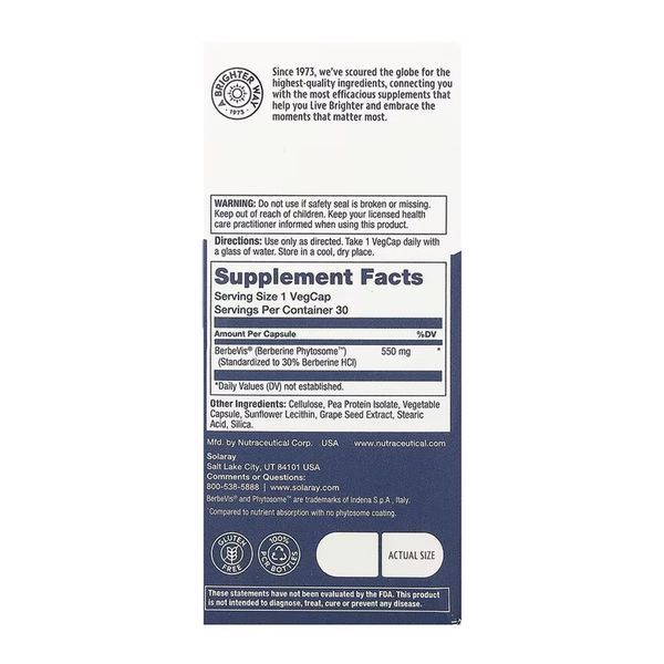 Prosorb Berberine 9x - 30 вегетаріанських капсул з високою біодоступністю 32136 фото