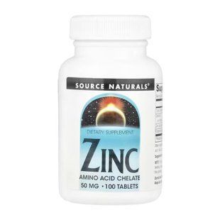 Zinc 50 mg - цинкова дієтична добавка, 100 таблеток 30071 фото