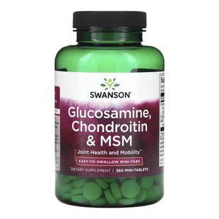 Glucosamine, Chondroitin & MSM Mini Tablets - 360 шт 29246 фото