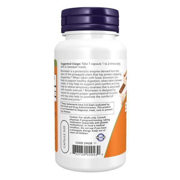 Bromelain 500 mg - 120 капсул для травлення та суглобів 24693 фото