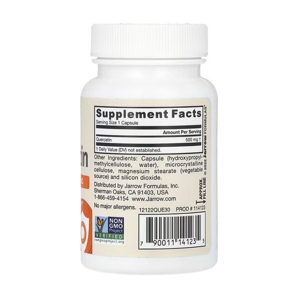 Quercetin 500mg - Кверцетин біофлавоноїд, 30 капсул без ГМО 30500 фото