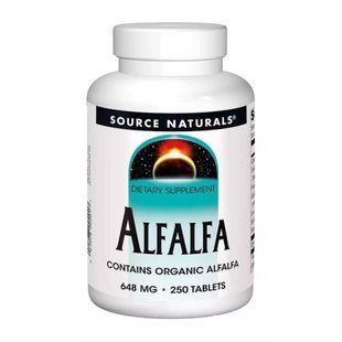 Source Naturals Alfalfa 648 мг - 250 таблеток, здоров'я кісток і серця 29771 фото
