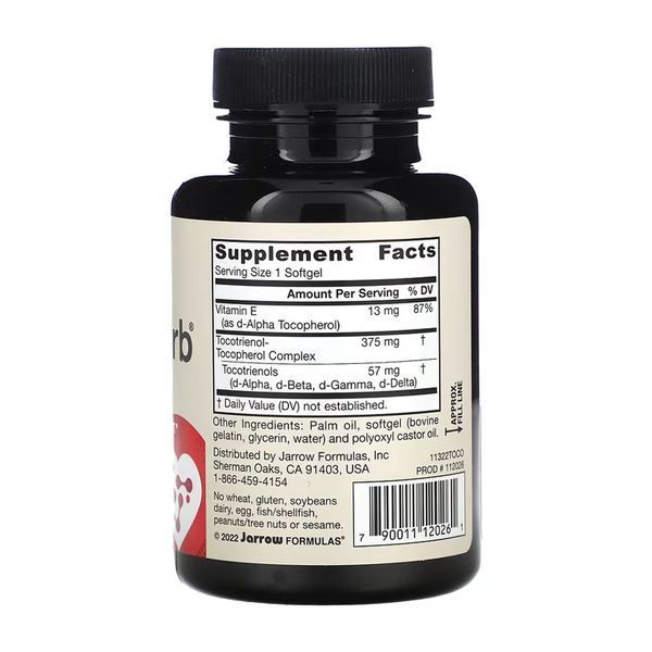 Toco-Sorb&reg; - 60 капсул &ndash; токотрієноли, вітамін Е від Jarrow Formulas 31431 фото