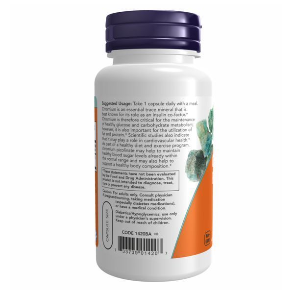 Chromium Picolinate 200mcg - 100 капсул для підтримки обміну речовин 24143 фото