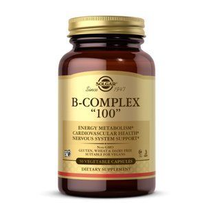 B-Complex "100" - 50 рослинних капсул, підтримка енергії та нервової системи 28757 фото