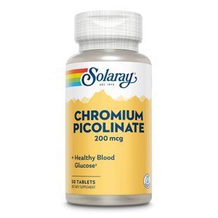 Chromium Picolinate 200 мкг - 50 таблеток від Solaray 26120 фото