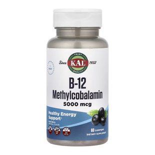 B-12 Methylcobalamin 5000 мкг - 60 пастилок для енергії та нервової системи 32426 фото