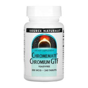 ChromeMate&reg; Chromium GTF 200 мкг - 240 таблеток, без дріжджів 30233 фото