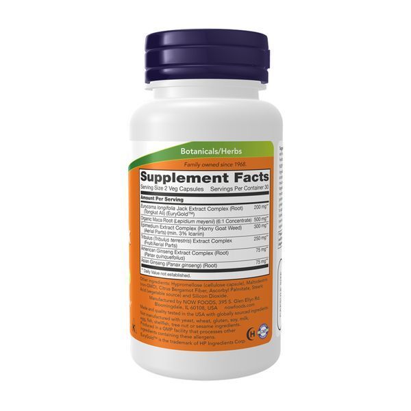 TestoJack 200&trade; - 60 капсул, Now Foods, вітаміни для чоловічого здоров'я 30293 фото