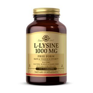 L-Lysine 1000 мг - 100 таблеток, підтримка шкіри 28785 фото